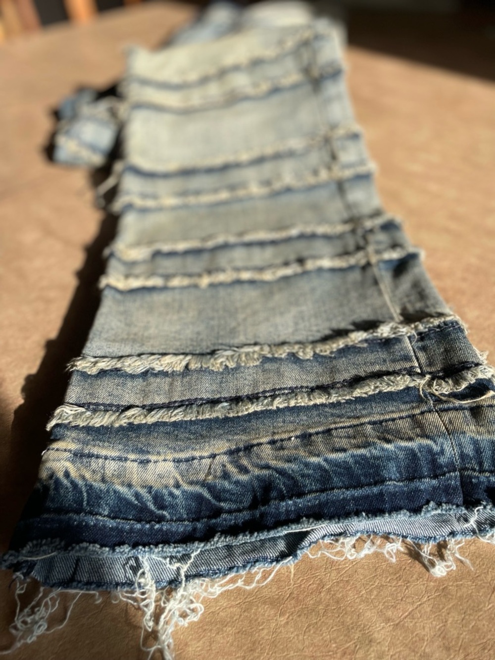 NOVA Men/Women About Fray Stacked Flare Jeans - Vintage Blue Wash